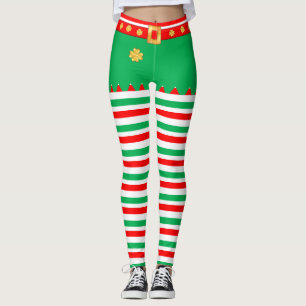Cute elf striped leggings