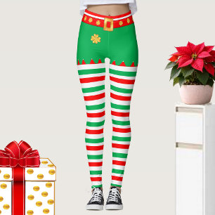 Cute elf striped leggings