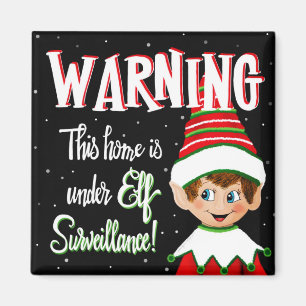 Cute Elf Surveillance Magnet