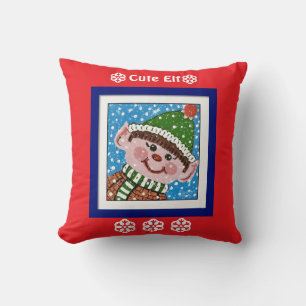 Cute Elf Throw Pillow