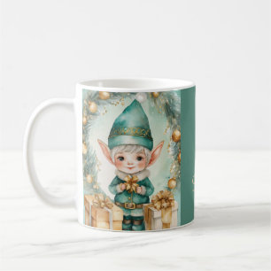Cute Elf with Christmas Presents  Coffee Mug