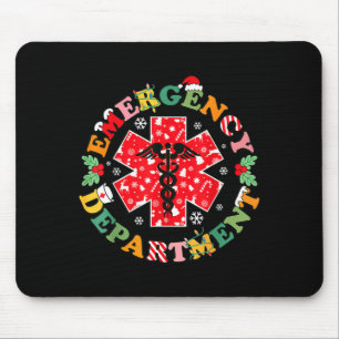 Cute Emergency Department Christmas Er Nurse Santa Mouse Pad
