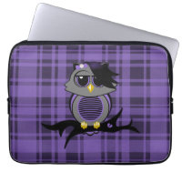 Cute Emo Owl and Plaid 13" Electronics Bag