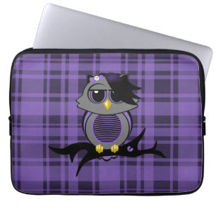 Cute Emo Owl and Plaid 13" Electronics Bag