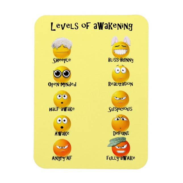 Cute Emoji Awake Stages Emoticon Magnet (Vertical)