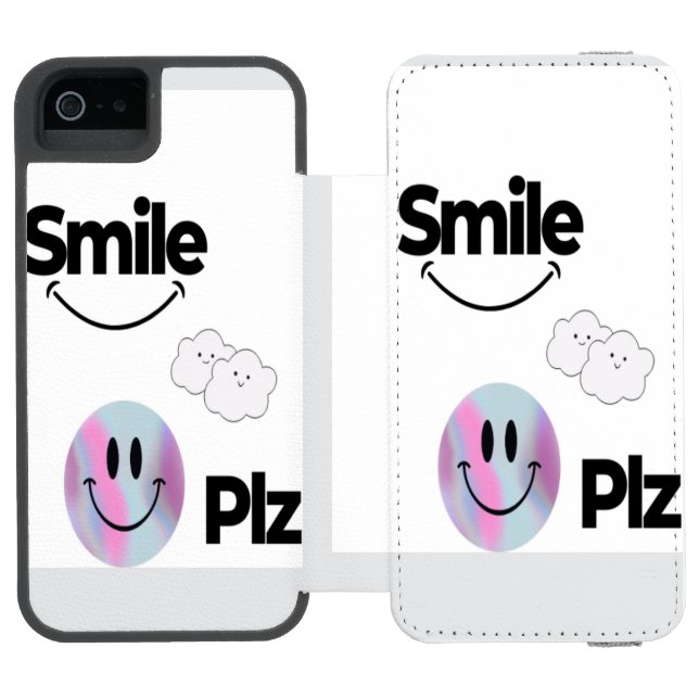 Cute Emoji Design & Positive Vibes Protective Cove Incipio iPhone Wallet Case (Folio Open)