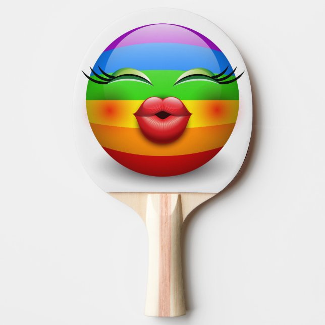 Cute Emoji Face Ping Pong Paddle (Front)