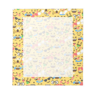 cute emoji love hears kiss smile laugh pattern notepad