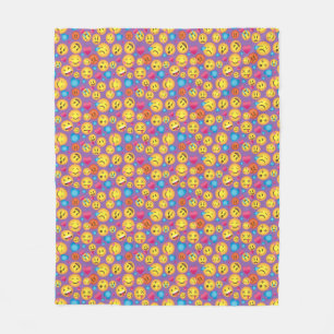 Cute Emoji Print on Lt Purple Blanket