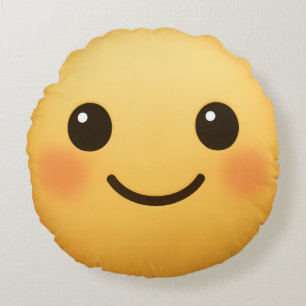 Cute emojie face round cushion