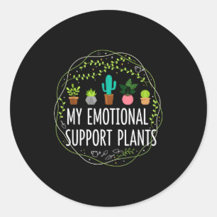 Cute Emotional Suprt Cactus Mood Booster Classic Round Sticker