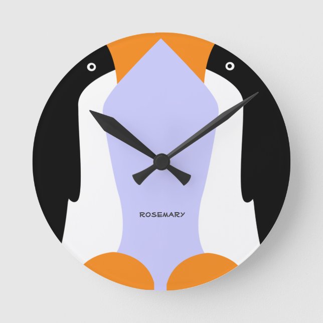 Cute Emperor Penguins Wall Clock (Front)