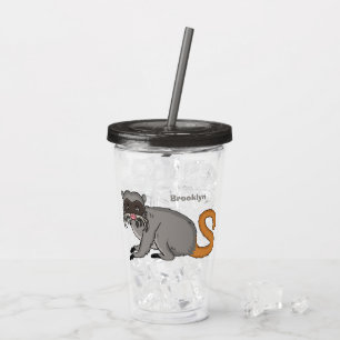 Cute Emperor Tamarin illustration cartoon Acrylic Tumbler