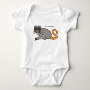 Cute Emperor Tamarin illustration cartoon Baby Bodysuit