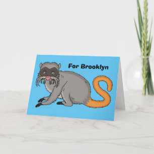 Cute Emperor Tamarin illustration cartoon Card