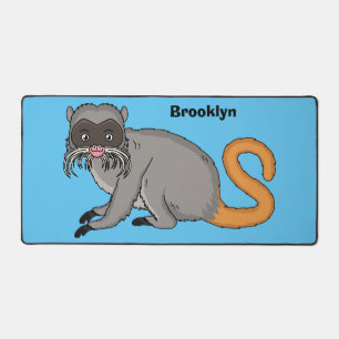 Cute Emperor Tamarin illustration cartoon Desk Mat