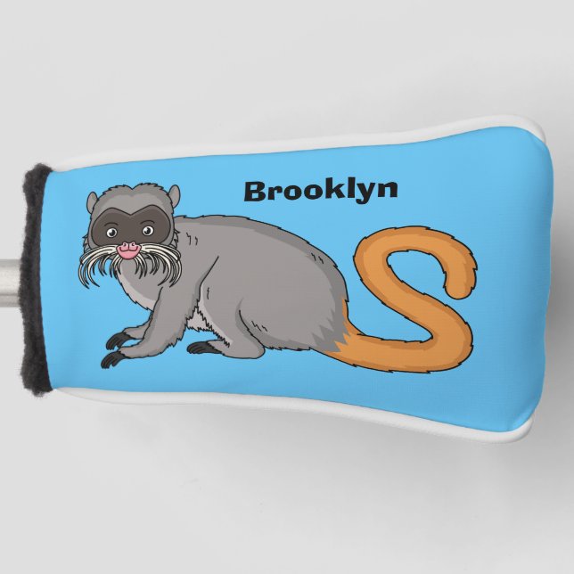 Cute Emperor Tamarin illustration cartoon Golf Head Cover (Front)