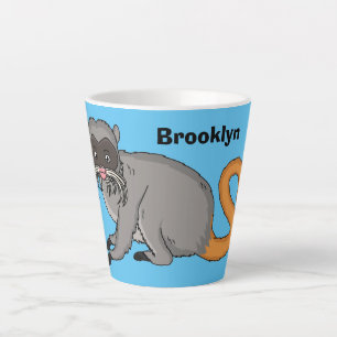Cute Emperor Tamarin illustration cartoon Latte Mug