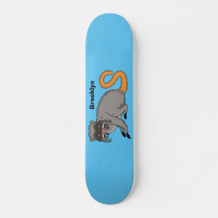 Cute Emperor Tamarin illustration cartoon  Skateboard