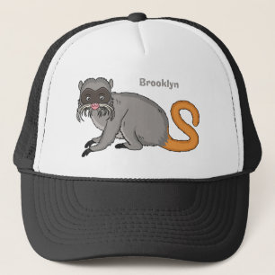 Cute Emperor Tamarin illustration cartoon Trucker Hat