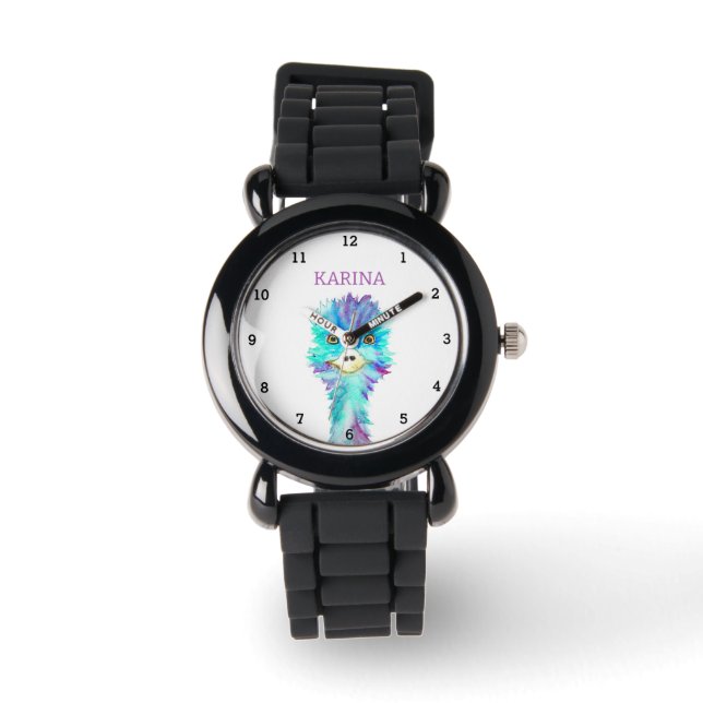 Cute Emu Australia Animal Girly Kids Aussie Watch (Front)