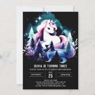 Cute Enchanted Horse Birthday Invitation