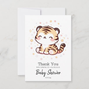 Cute Enchanted Tiger Baby Shower Thank You Card