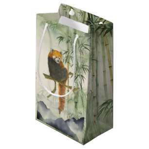 Cute Endangered Hand-Painted Red Panda Small Gift Bag