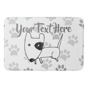 Cute English Bull Terrier Bath Mat