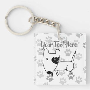 Cute English Bull Terrier Key Ring