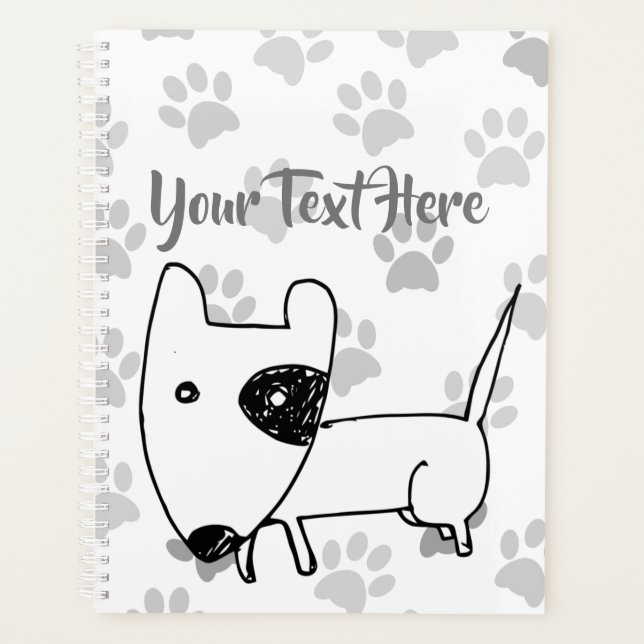 Cute English Bull Terrier Planner (Front)