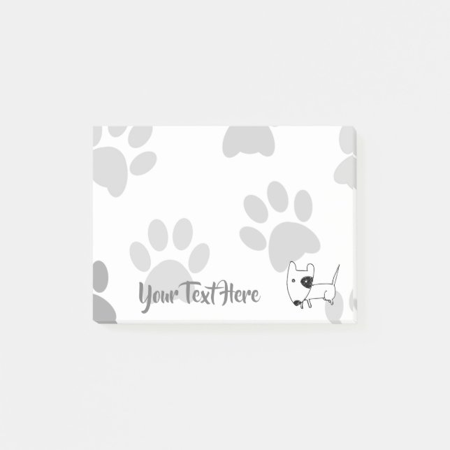 Cute English Bull Terrier Post-it Notes (Front)