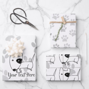 Cute English Bull Terrier Wrapping Paper Sheet