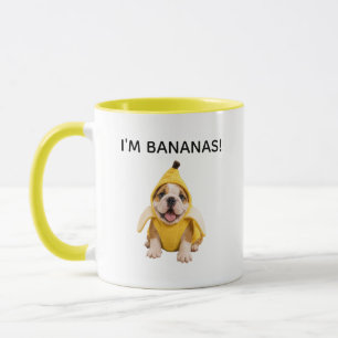 CUTE ENGLISH BULLDOG BANANA MUG I'M BANANAS