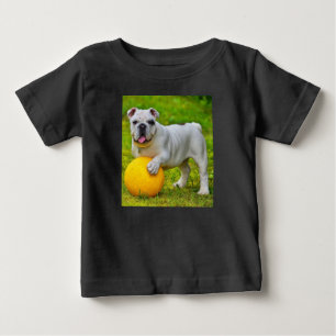 Cute English Bulldog Basketball Bulldog Lover Gift Baby T-Shirt