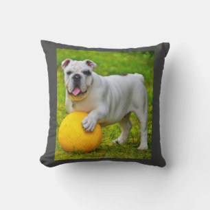 Cute English Bulldog Basketball Bulldog Lover Gift Cushion