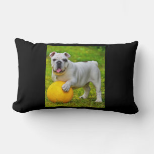Cute English Bulldog Basketball Bulldog Lover Gift Lumbar Cushion