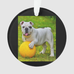 Cute English Bulldog Basketball Bulldog Lover Gift Ornament