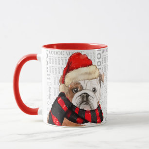 Cute English Bulldog Christmas Themed Mug