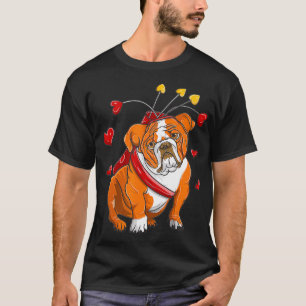 Cute English Bulldog Funny Cupid With Arrows for D T-Shirt