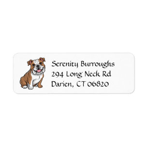 Cute English Bulldog Lover Cartoon Puppy Dog Mum Return Address Label