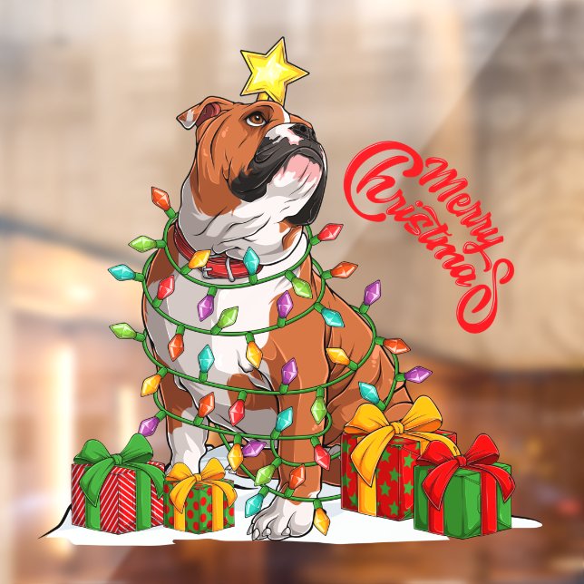 Cute English Bulldog Merry Christmas Lights Gifts  (Sheet 2)