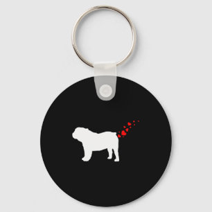 Cute English Bulldog Owner Valentines Day Heart Do Key Ring