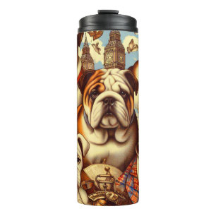 Cute English Bulldog Painting Thermal Tumbler