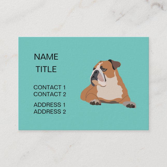 Cute English Bulldog Pet Sitter Business Card (Front)