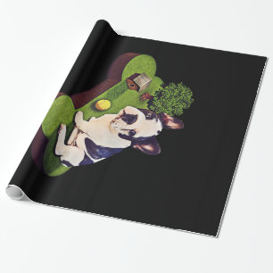 Cute English Bulldog Tennis Ball Wrapping Paper