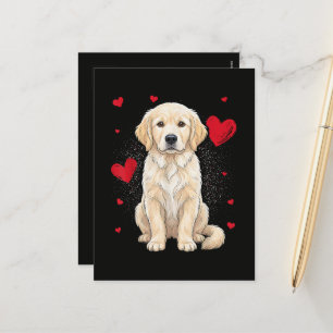 Cute English Cream Golden Retriever Dog Holiday Postcard
