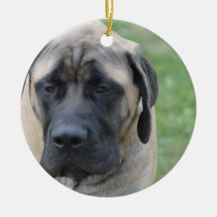 Cute English Mastiff Ceramic Ornament