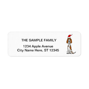 Cute English Setter Puppy Dog Christmas Return Address Label