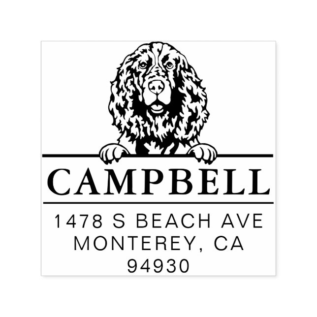 Cute English Springer Spaniel Custom Dog Address  Self-inking Stamp (Design)